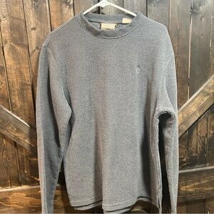 Timberland Pullover Adult Medium Gray Stratham Issue Waffle Knit Sweater Crew